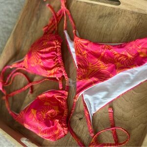 Vibrant Pink and Orange Bikini Set